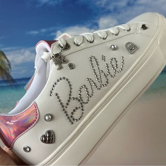 NIB Limited Edition Barbie x Aldo White Sneakers Sz 8.5 - Picture 9 of 9